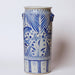 Cobalt Guild Home Decor Tall Blue and White River Fish Porcelain Umbrella Stand