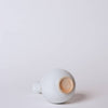 Cobalt Guild Home Decor White Porcelain Globe Vase with Ribbed Neck