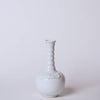 Cobalt Guild Home Decor White Porcelain Globe Vase with Ribbed Neck