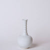 Cobalt Guild Home Decor White Porcelain Globe Vase with Ribbed Neck