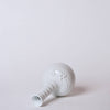 Cobalt Guild Home Decor White Porcelain Globe Vase with Ribbed Neck