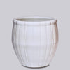 Cobalt Guild Home Decor White Porcelain Ribbed Planter