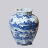 Cobalt Guild Home Decor "Willow Ware" Blue and White Porcelain Gourd Vase