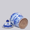 Cobalt Guild Home Decor Willow Ware Blue & White Porcelain Ribbed Jar