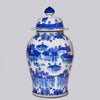 Cobalt Guild Home Decor Willow Ware Blue & White Porcelain Ribbed Jar