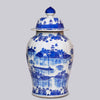 Cobalt Guild Home Decor Willow Ware Blue & White Porcelain Ribbed Jar