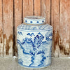 Cobalt Guild Home Decor Willow Ware-Inspired Blue and White Porcelain Canister