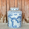 Cobalt Guild Home Decor Willow Ware-Inspired Blue and White Porcelain Canister
