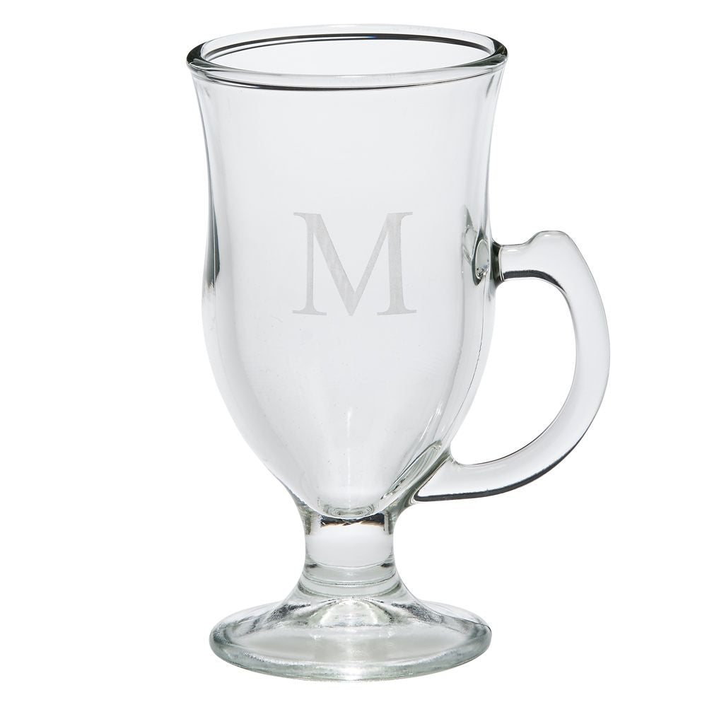 Creative Gifts Giftware 12 Glass Irish Coffee Mugs 8 Oz Cap, 6" H