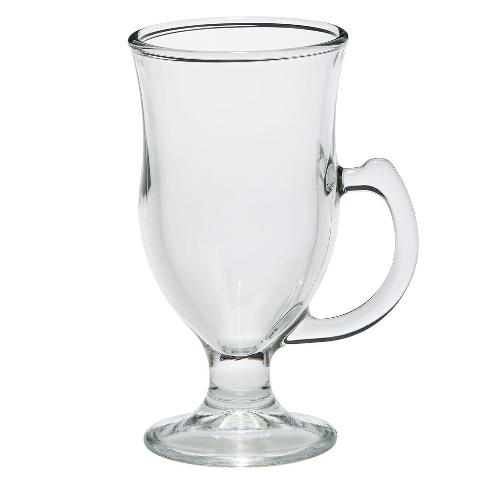 Creative Gifts Giftware 12 Glass Irish Coffee Mugs 8 Oz Cap, 6" H