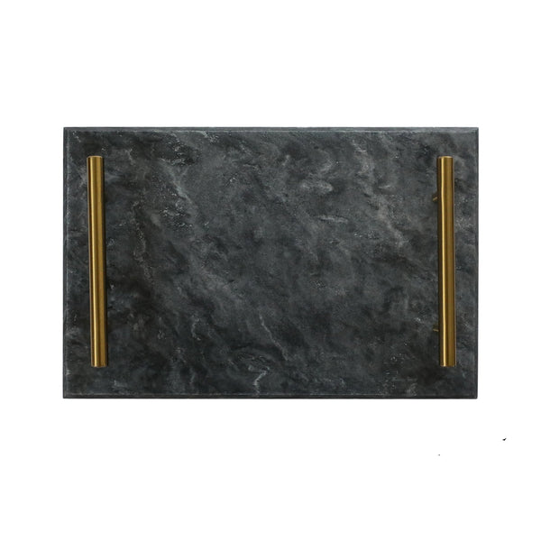 Creative Gifts Giftware Black Marble Board w/Gold Handles 8" x 12"