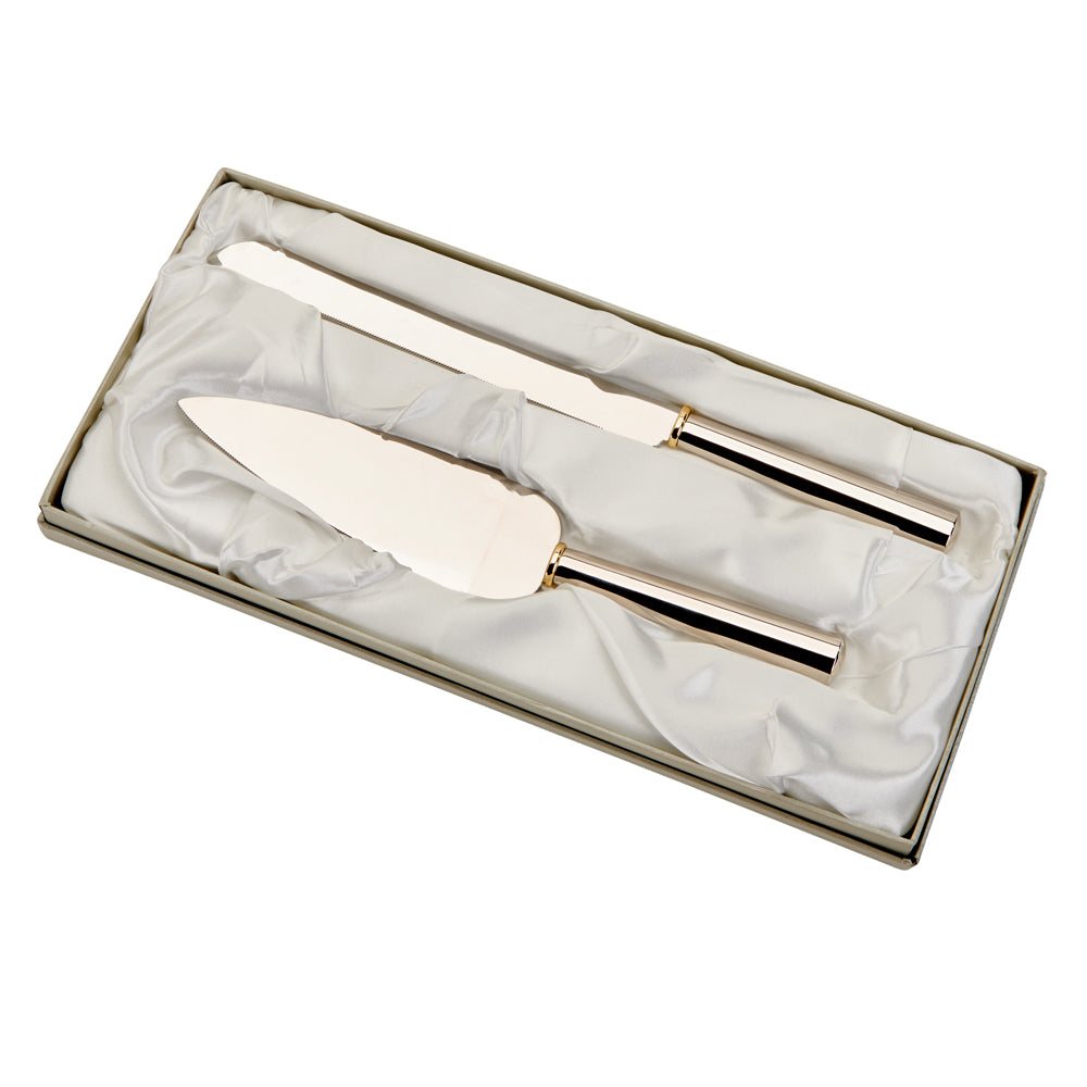 Hammered Gold Server & Knife Set