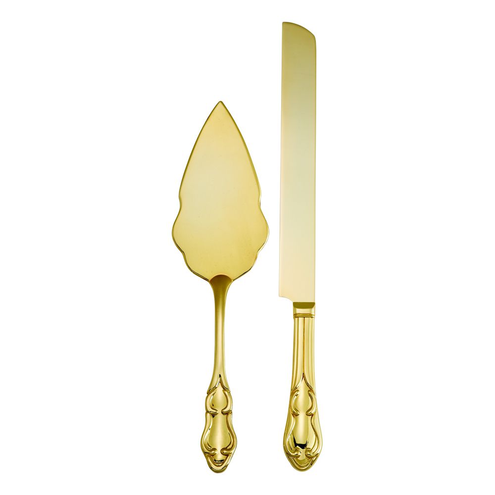 Creative Gifts Giftware Knife & Server Set In Gold Tone Finish