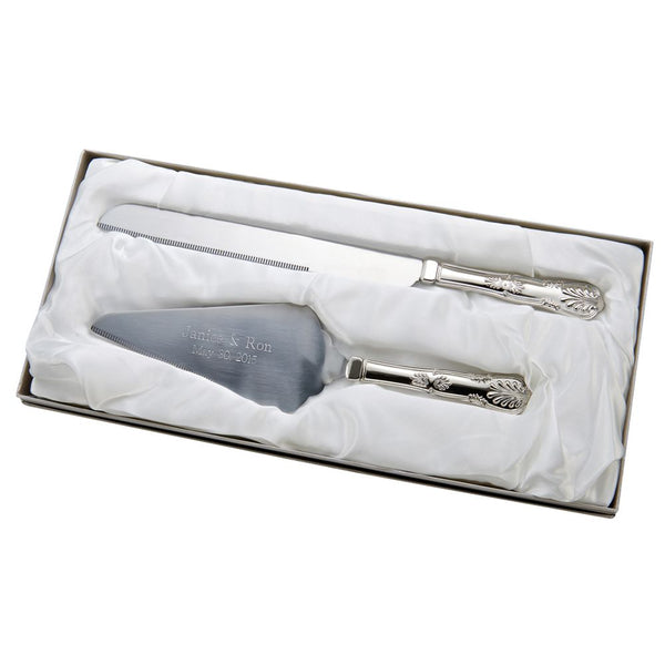 Creative Gifts Giftware Knife & Server Set With King's Pattern Handles
