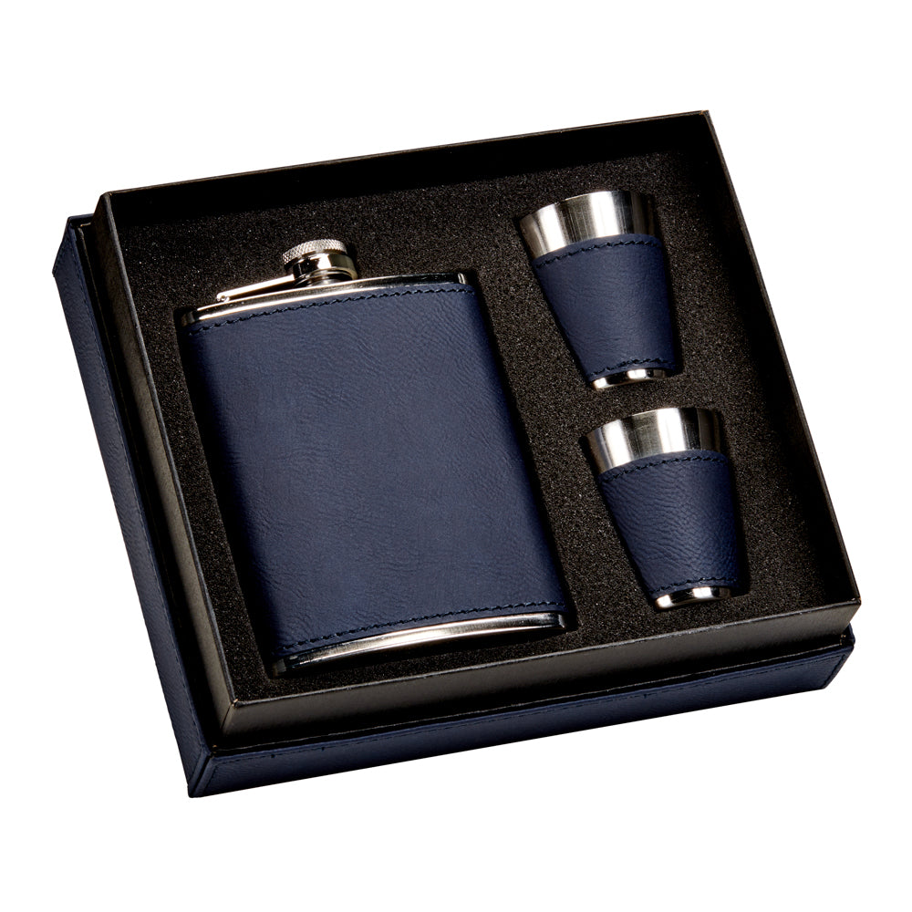 Shot Glass, 2 oz., Laserable Leatherette & Stainless Steel