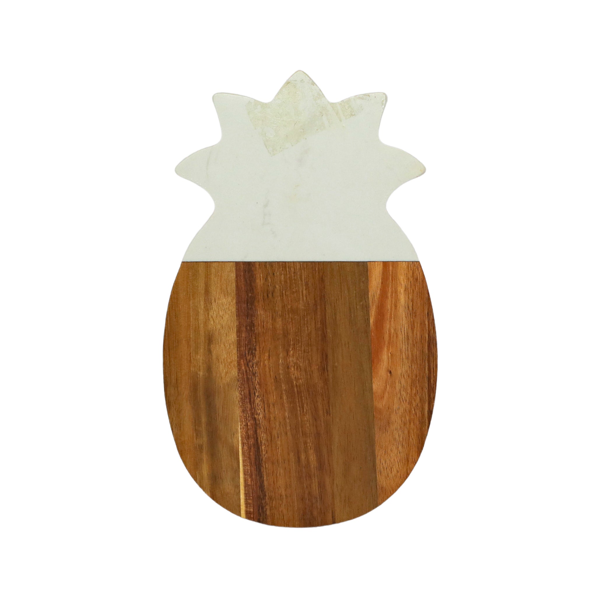 Creative Gifts Giftware White Marble/Acacia Wood Pineapple 12" x 7"