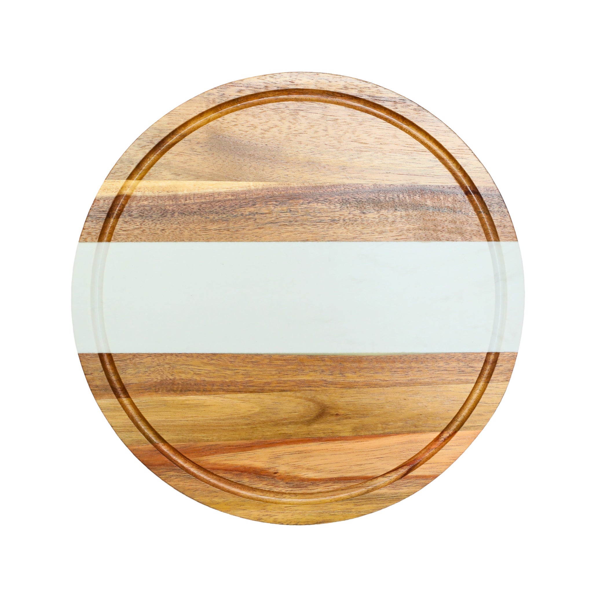 Acacia Wood Round Serving Board - 12.5 diameter