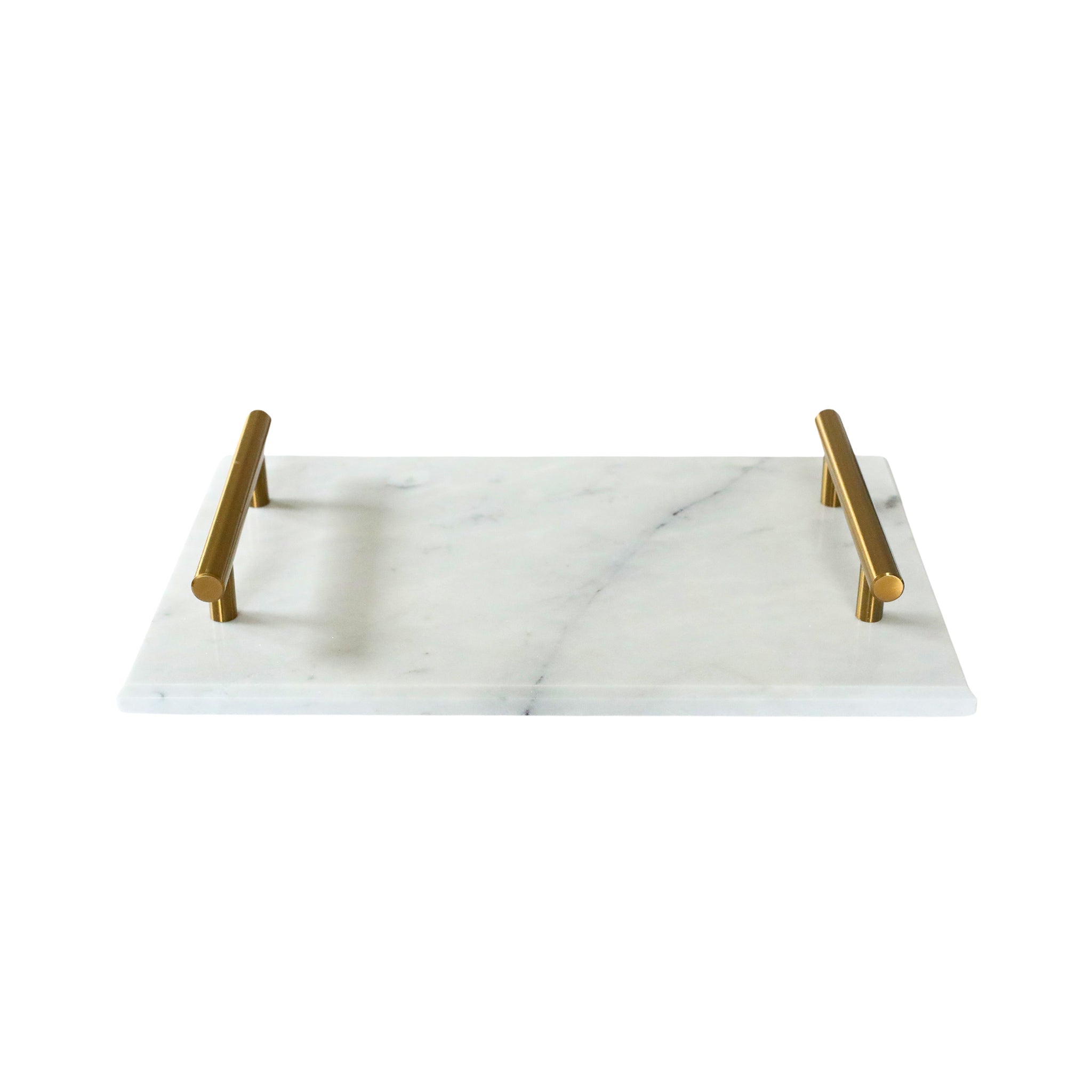 Creative Gifts Giftware White Marble Board w/Gold Handles 8" x 12"