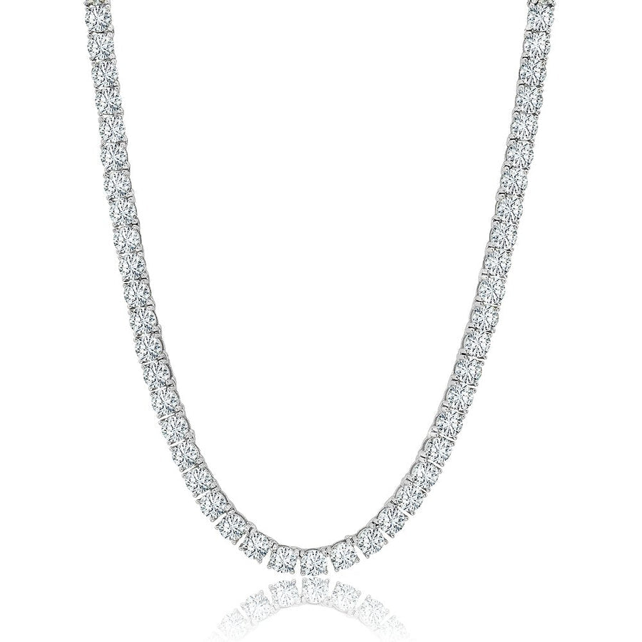Crislu Jewelry CRISLU Classic Tennis Necklace Finished in Pure Platinum - 18"