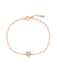 Crislu Jewelry Crislu Heart Shaped Bezel Set Paperclip Chain Bracelet 18kt Rose Gold