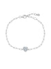 Crislu Jewelry Crislu Heart Shaped Bezel Set Paperclip Chain Bracelet Pure Platinum