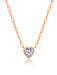 Crislu Jewelry Crislu Heart Shaped Bezel Set Paperclip Necklace 18kt Rose Gold