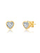 Crislu Jewelry Crislu Heart Shaped Bezel Set Stud Earring 18kt Yellow Gold