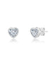 Crislu Jewelry Crislu Heart Shaped Bezel Set Stud Earring Pure Platinum