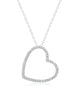 Crislu Jewelry Crislu Open Silhoutte Heart Necklace Finished in Pure Platinum