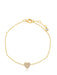 Crislu Jewelry Crislu Pave Heart Bracelet Finished in 18kt Yellow Gold