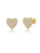Crislu Jewelry Crislu Pave Heart Earrings Finished in 18kt Yellow Gold