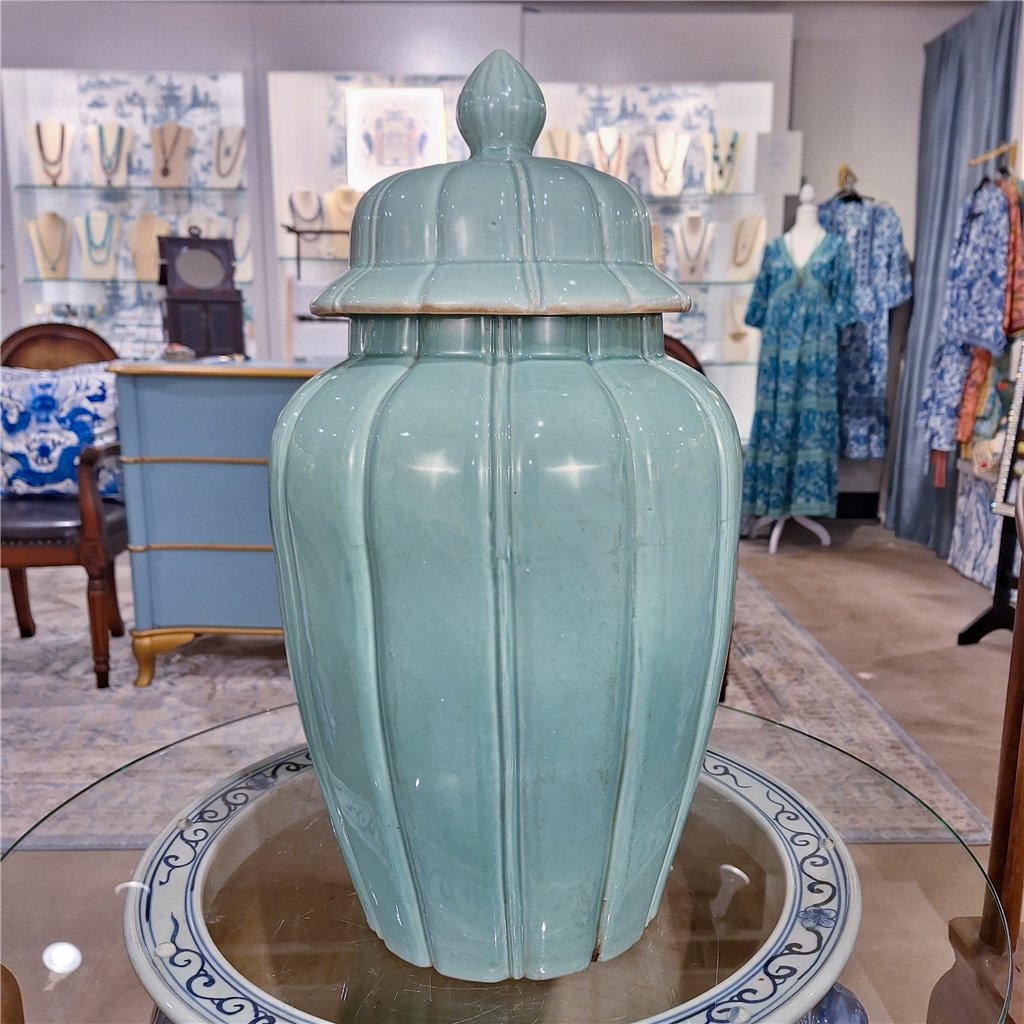 Danny's Fine Porcelain Home Decor Danny's Fine Porcelain 10.5L X 10.5W X 20H - CELEDON JAR ANTIQUE FINISH 50813