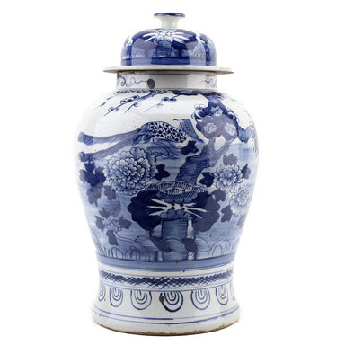 Danny's Fine Porcelain Home Decor Danny's Fine Porcelain 10.625L X 10.625W X 17.25H - TEMPLE JAR - BIRD & FLORAL 50872