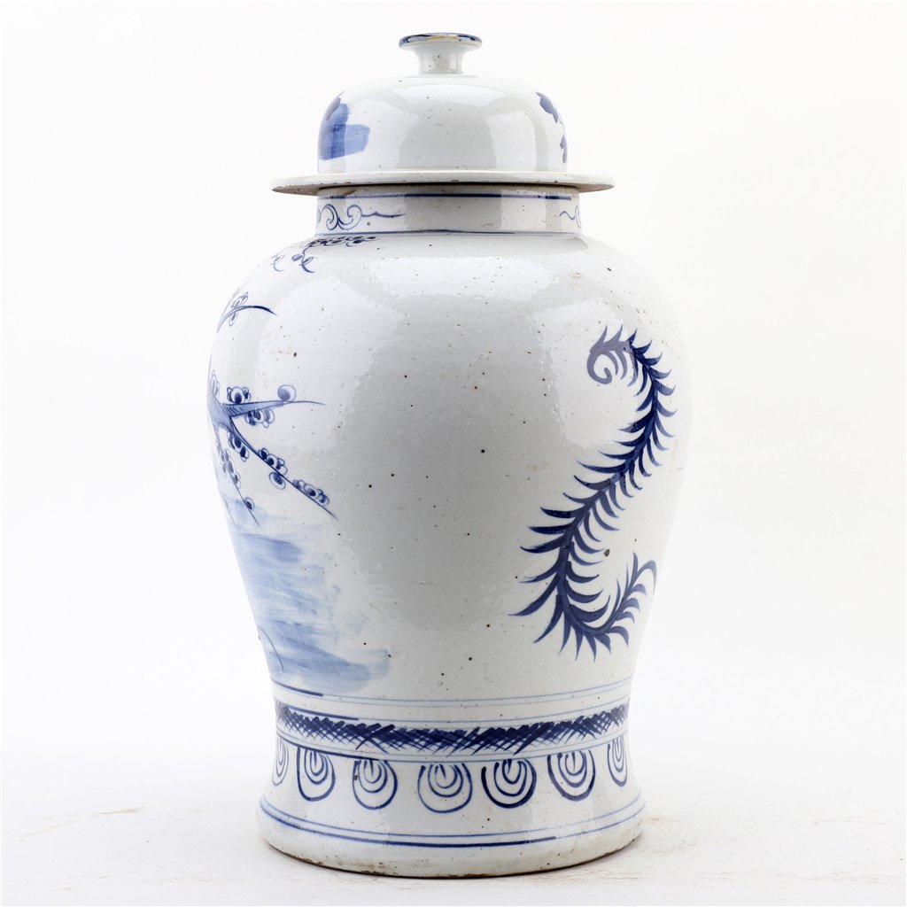 Danny's Fine Porcelain Home Decor Danny's Fine Porcelain 10.625L X 10.625W X 17.25H - TEMPLE JAR - BIRD & FLORAL 50872