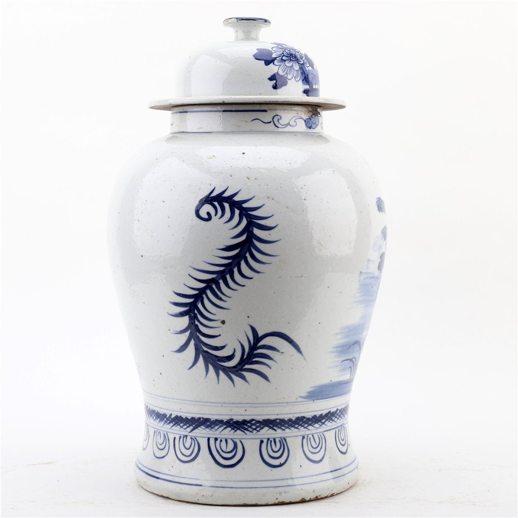 Danny's Fine Porcelain Home Decor Danny's Fine Porcelain 10.625L X 10.625W X 17.25H - TEMPLE JAR - BIRD & FLORAL 50872