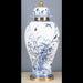 Danny's Fine Porcelain Home Decor Danny's Fine Porcelain 10L X 10W X 23H ROUND JAR WITH BRONZE- BLUE AND WHITE WITH REAL GOLD GLAZE 60320