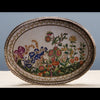 Danny's Fine Porcelain Home Decor Danny's Fine Porcelain 10L X 7.5W X 2H PORCELAIN OVAL TRAY WITH BRONZE ORMOLU - WILDBREEZE 14063