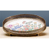 Danny's Fine Porcelain Home Decor Danny's Fine Porcelain 10L X 7.5W X 2H PORCELAIN OVAL TRAY WITH BRONZE ORMOLU - WILDBREEZE 14063