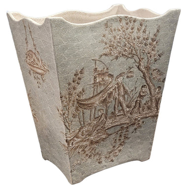 Danny's Fine Porcelain Home Decor Danny's Fine Porcelain 10Lx7wx12H Wastebasket - Celadon Lampas 13637