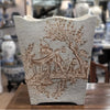 Danny's Fine Porcelain Home Decor Danny's Fine Porcelain 10Lx7wx12H Wastebasket - Celadon Lampas 13637