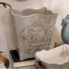 Danny's Fine Porcelain Home Decor Danny's Fine Porcelain 10Lx7wx12H Wastebasket - Celadon Lampas 13637