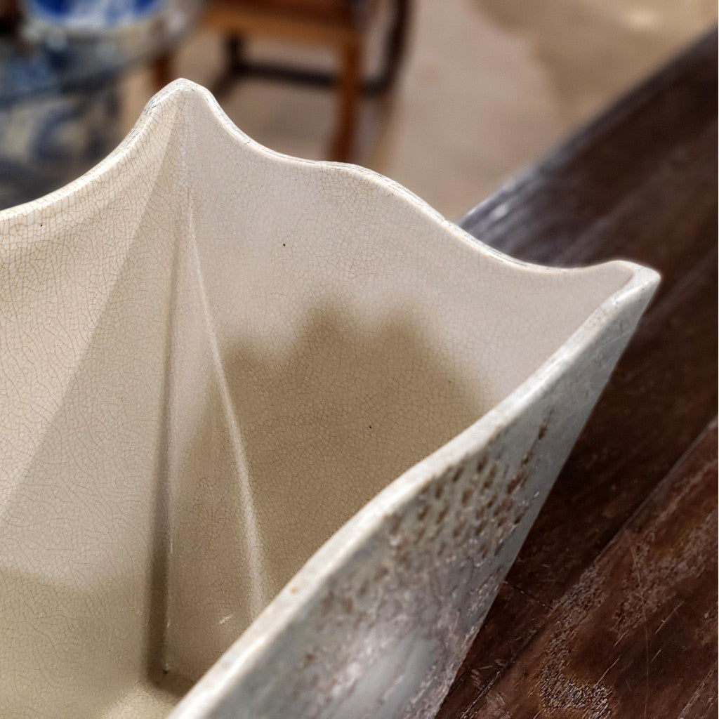 Danny's Fine Porcelain Home Decor Danny's Fine Porcelain 10Lx7wx12H Wastebasket - Celadon Lampas 13637
