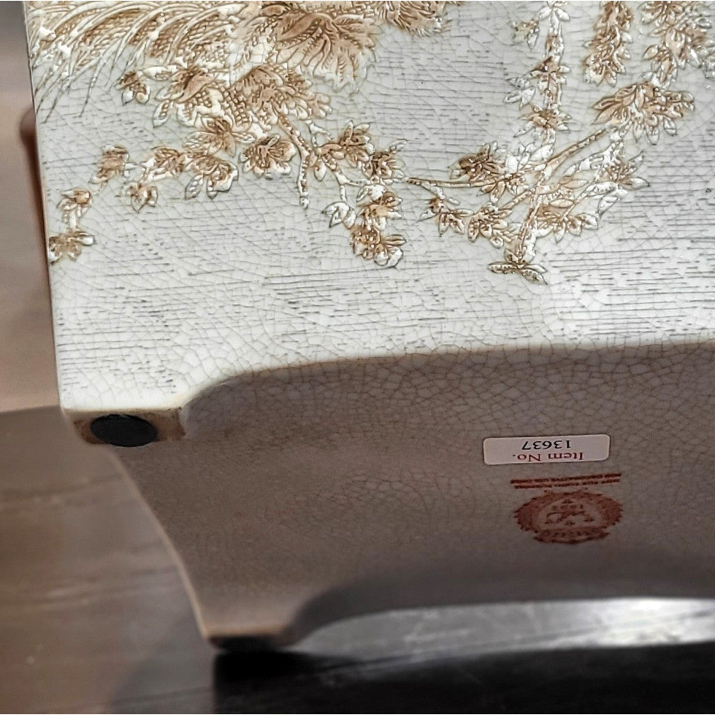 Danny's Fine Porcelain Home Decor Danny's Fine Porcelain 10Lx7wx12H Wastebasket - Celadon Lampas 13637
