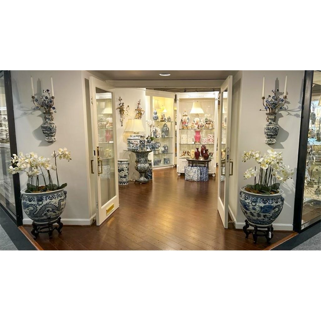 Danny's Fine Porcelain Home Decor Danny's Fine Porcelain 12L X 3.5W X 28H Wall Hanging Vase with Candle Cups Blue Willow 60997