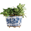 Danny's Fine Porcelain Home Decor Danny's Fine Porcelain 14.5x11x9.5 Porcelain Planter With Bronze Accent - Blue Willow 14080