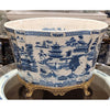 Danny's Fine Porcelain Home Decor Danny's Fine Porcelain 14.5x11x9.5 Porcelain Planter With Bronze Accent - Blue Willow 14080