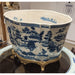 Danny's Fine Porcelain Home Decor Danny's Fine Porcelain 14.5x11x9.5 Porcelain Planter With Bronze Accent - Blue Willow 14080