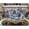 Danny's Fine Porcelain Home Decor Danny's Fine Porcelain 14.5x11x9.5 Porcelain Planter With Bronze Accent - Blue Willow 14080