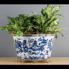 Danny's Fine Porcelain Home Decor Danny's Fine Porcelain 14.5x11x9.5 Porcelain Planter With Bronze Accent - Blue Willow 14080