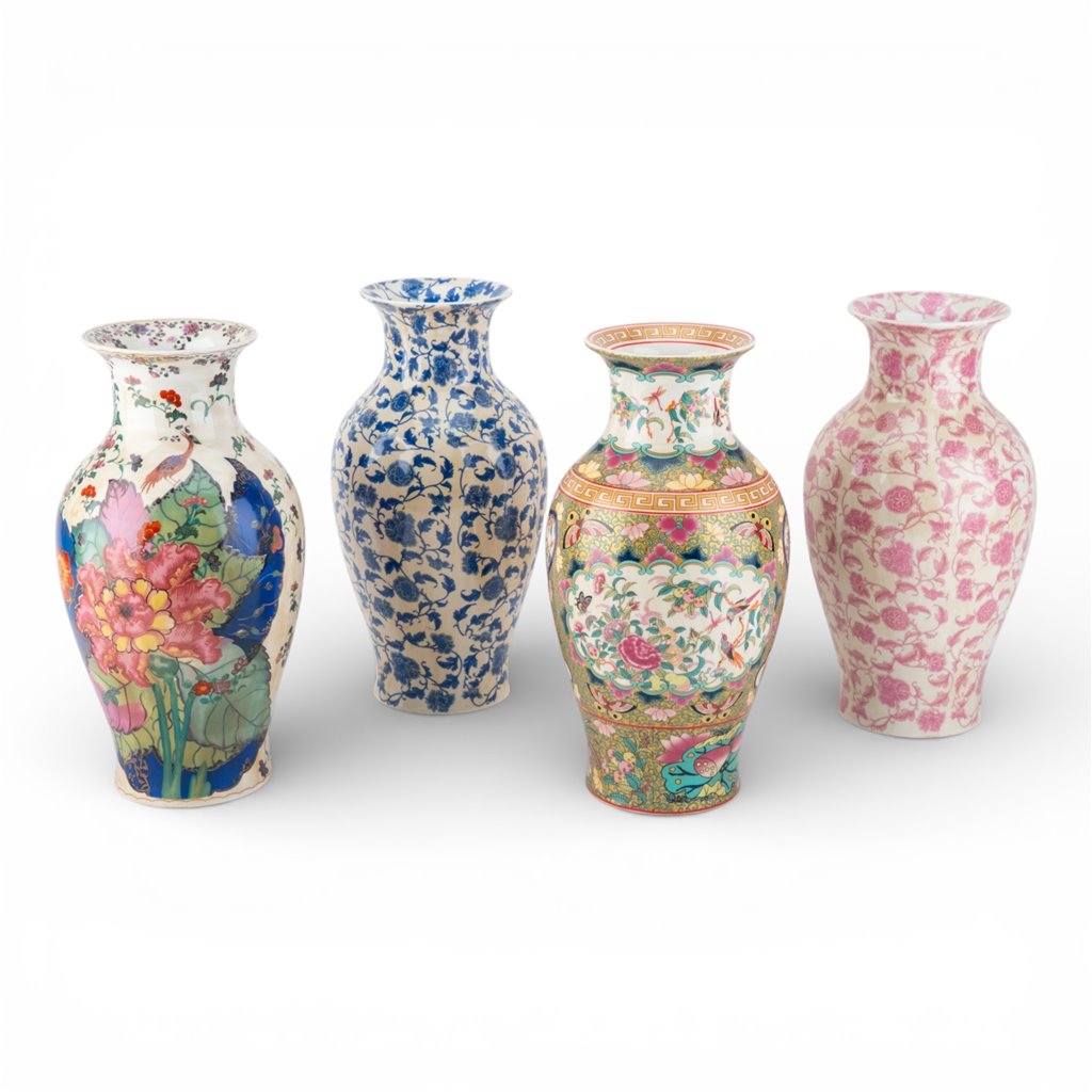 Danny's Fine Porcelain Home Decor Danny's Fine Porcelain 14in Porcelain Blue Vase – Blue Florets